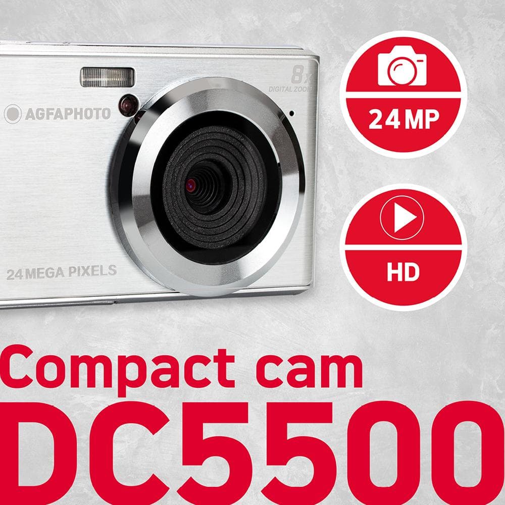 Compact - AgfaPhoto Realishot DC5500 - Argent + objectif Agfa Photo Zoom Digital 8x