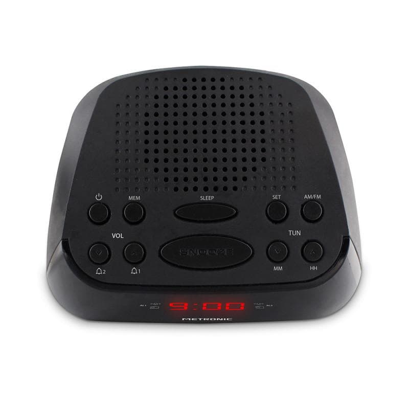 Radio Metronic Radio-réveil FM double alarme - noir alarm