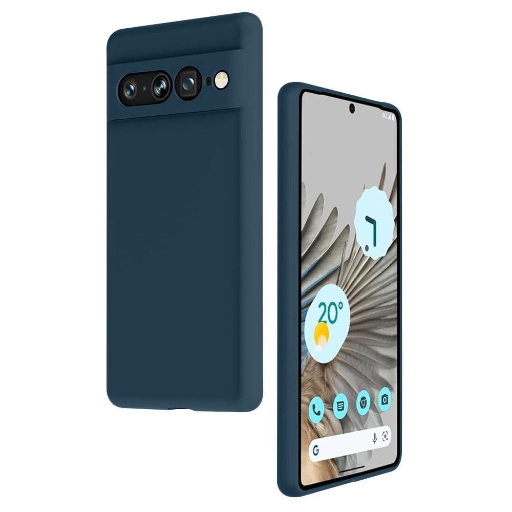 Coque Google Pixel 7 Pro et 2 écrans de protection - Silicone - Bleu