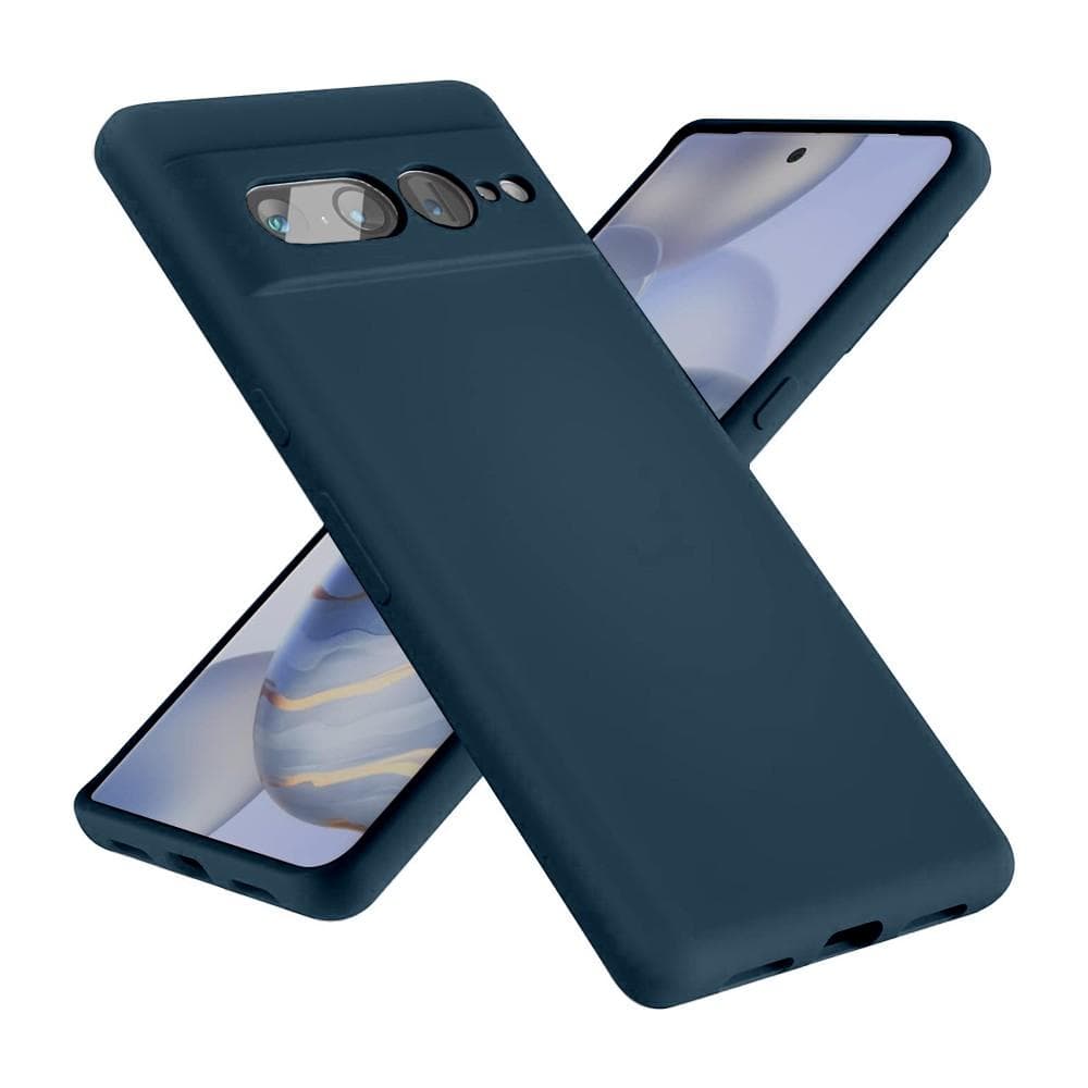 Coque Google Pixel 7 Pro et 2 écrans de protection - Silicone - Bleu