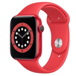 Apple Watch Series 6 (2020) GPS 44 mm - Aluminium Rouge - Bracelet sport Rouge