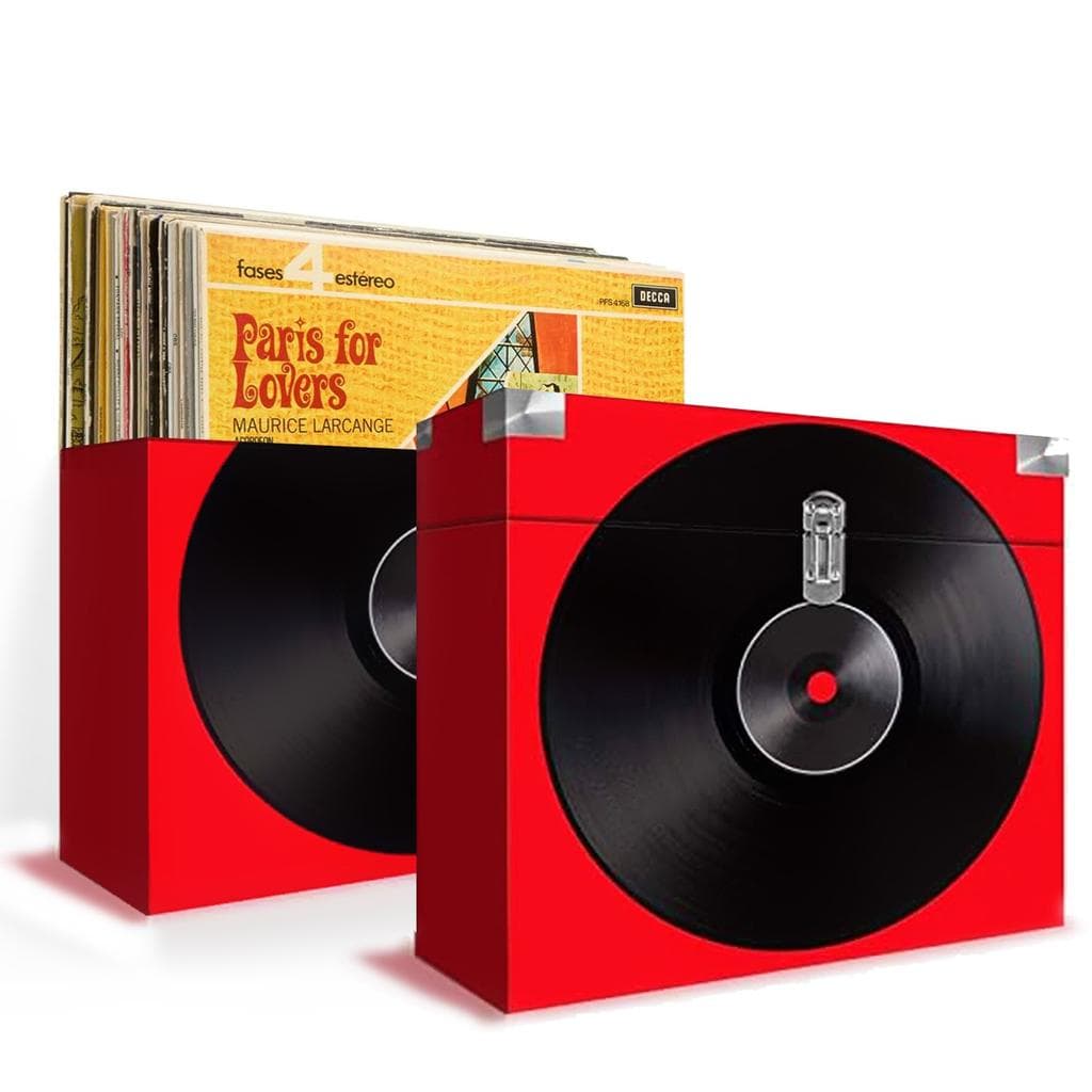 Platine Vinyle Bmi Boîtes en carton pour le rangement de vos vinyles - Big Ben VINYLCASE04 - Dimensions 35 x 33 x 19 cm - Lot de 2