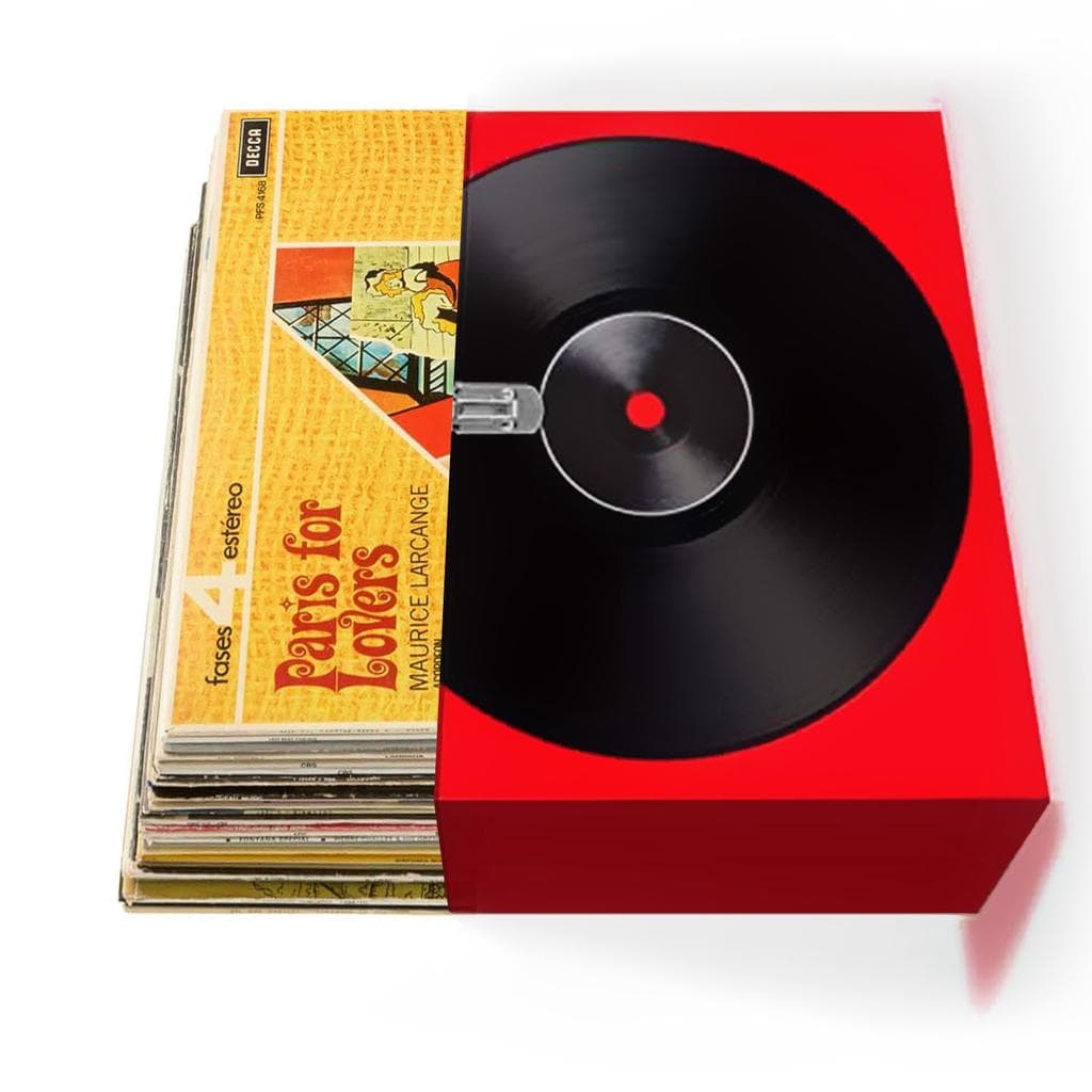 Platine Vinyle Bmi Boîtes en carton pour le rangement de vos vinyles - Big Ben VINYLCASE04 - Dimensions 35 x 33 x 19 cm - Lot de 2