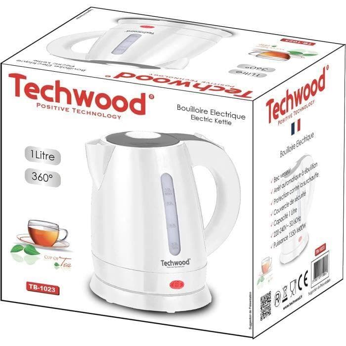 Techwood TB-1023 Blanc 1,7000L - Bouilloire électrique