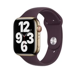 Apple Watch Series 7 (2021) GPS + Cellular 45 mm - Acier inoxydable Or - Bracelet sport Mauve