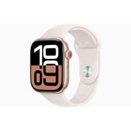 Apple Watch Series 10 (2024) GPS 46 mm - Aluminium Or rose - Bracelet sport Lumière stellaire