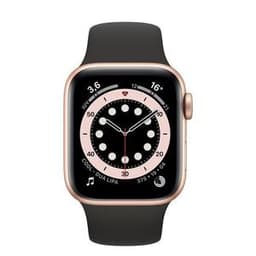 Apple Watch Series 4 (2018) GPS + Cellular 44 mm - Acier inoxydable Or - Bracelet sport Noir