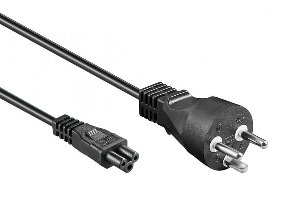 DK Strömkabel till bärbara datorer 1M Denmark Plug IEC 60320 C5 Mickey Mouse (beg)