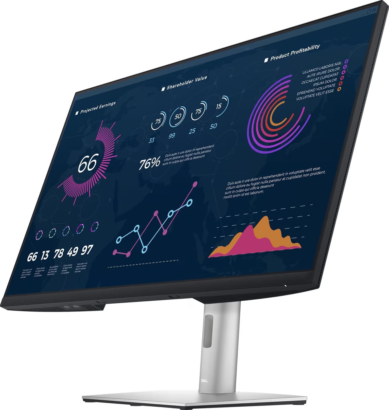 Dell P3221D 32" 2560 x 1440 LED-skärm med IPS-panel och USB-C 65W PD (beg med större repor)