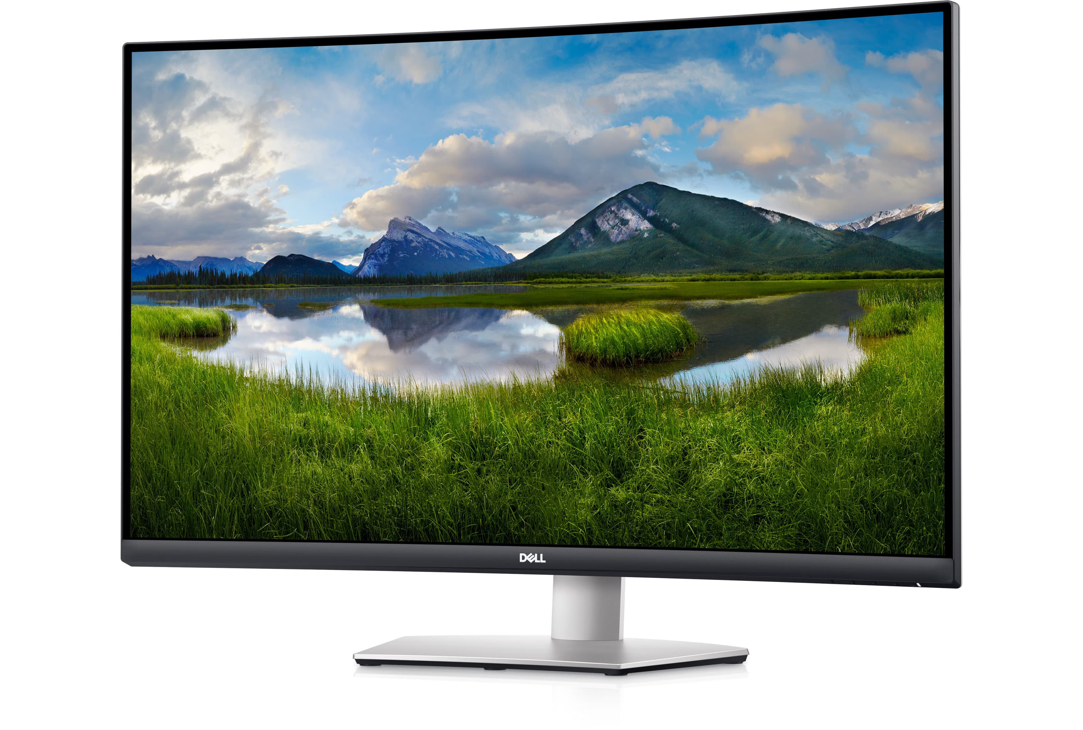 Dell S3221QS 32" välvd 4K-skärm 3840x2160 med VA-panel och 2x USB 3.0 (beg med repor)