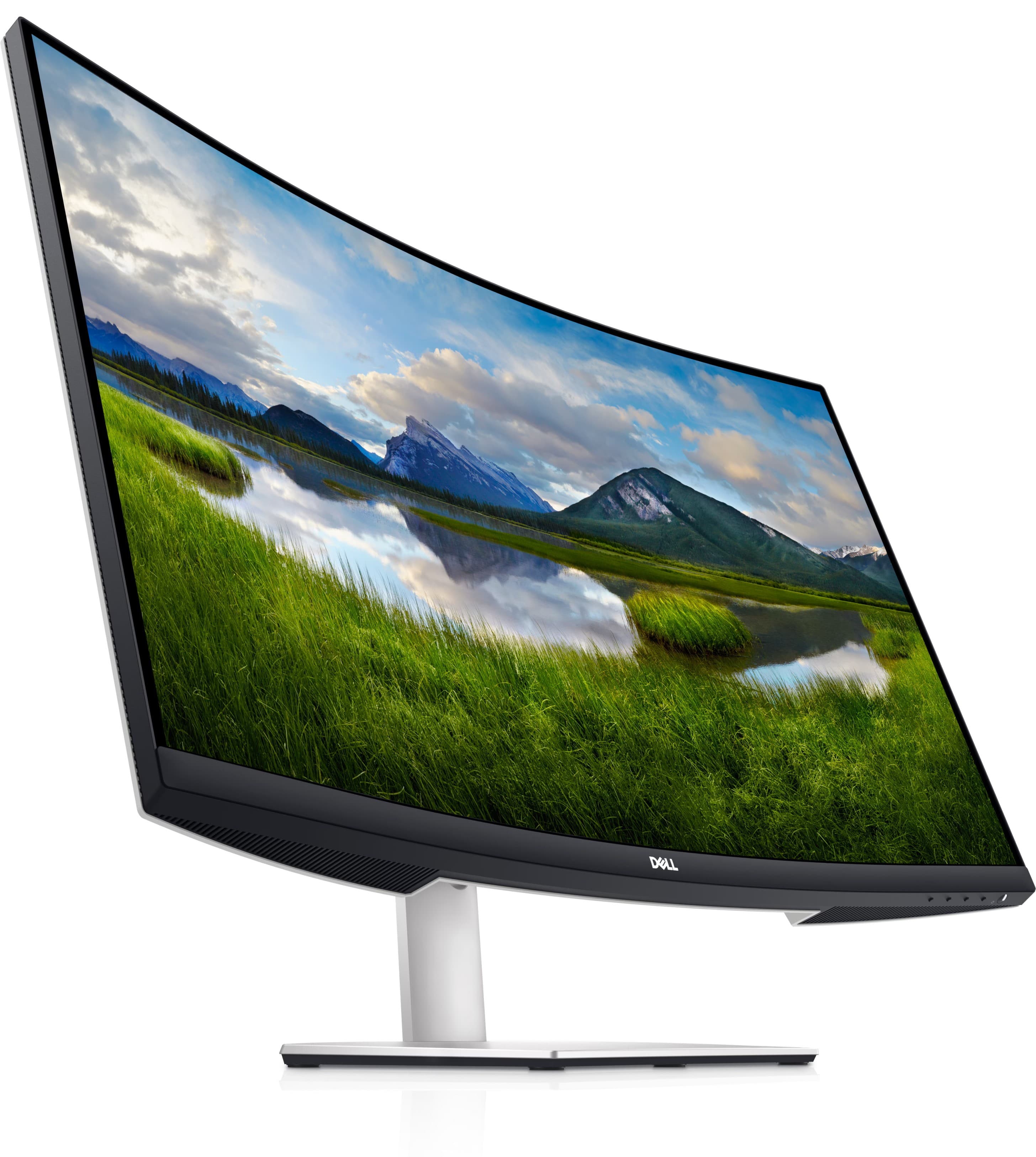 Dell S3221QS 32" välvd 4K-skärm 3840x2160 med VA-panel och 2x USB 3.0 (beg med repor)