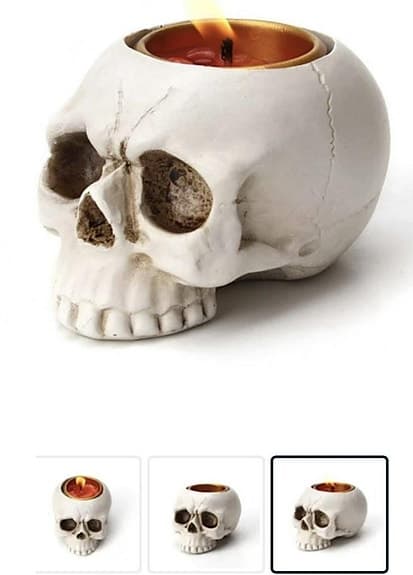 Cool Halloween prydnad – döskalle ljusstake i gotisk stil