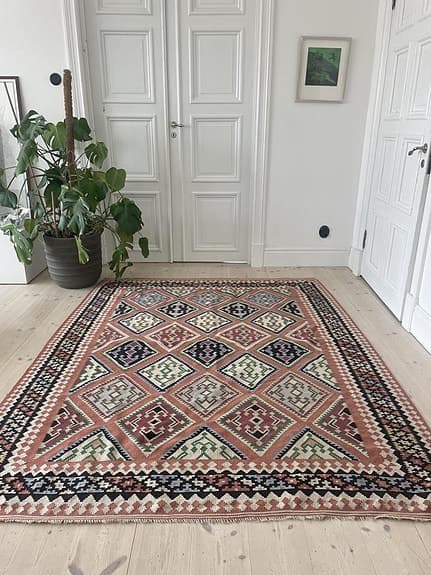 Vintage Kelim-matta i vackra färger – 216x168 cm, ull