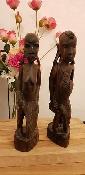 6 ST Afrikansk tavlor & bord och väggdekoration i trä