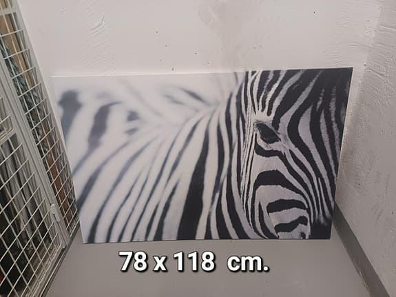 Super fin Zebra tavla i nyskick
