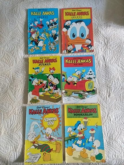 11 st Kalle Ankas julkul o sommarlov + julbok