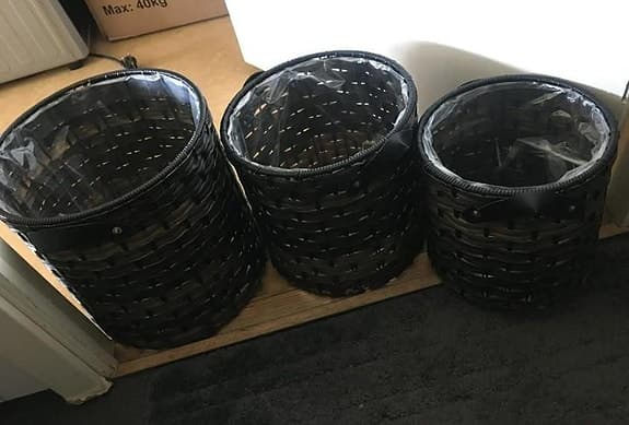 Billiga men 3 ganska nya runda förvaringskorgar
