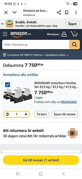 BRAINGAIN Justerbara hantlar 41,5