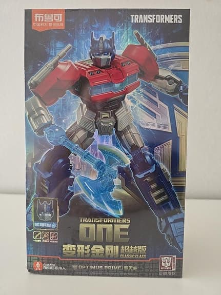 Oöppnad Transformers samlarfigur (Optimus Prime)