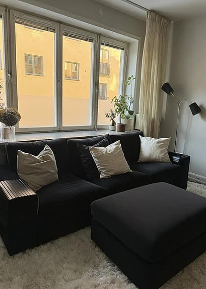 VIMLE soffa & fotpall med förvaring