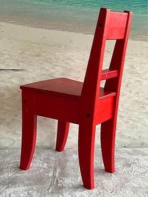 Barnstol ”EMIL”, Ikea, från PS-kollektion, röd, trä i fint skick!