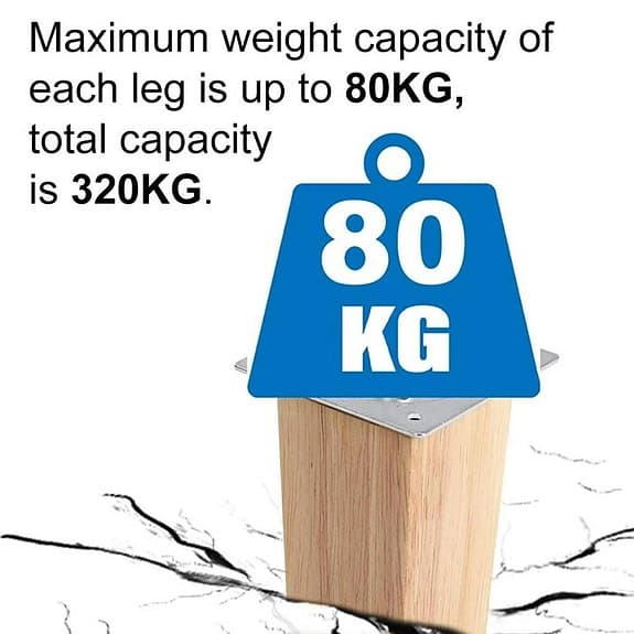 10 cm Trämöbelben i Klassisk Design (4 Stycken)