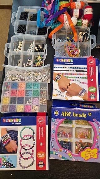 6 Pärlset för smyckestillverkning plus garn NYA