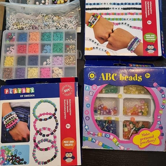 6 Pärlset för smyckestillverkning plus garn NYA