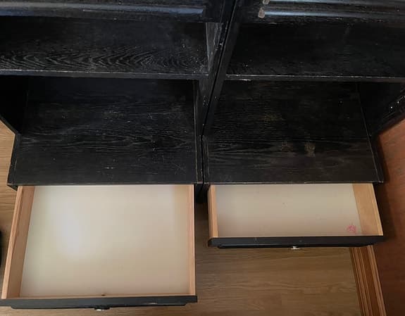 2 Ikea sängbord nattduksbord svart trä retro vintage 1970