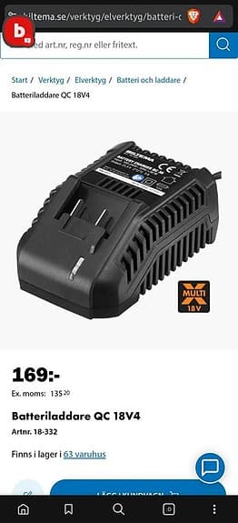 biltema laddare + 5st batterier