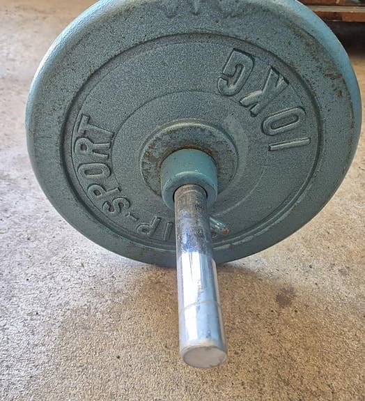 Skivstång 120cm med 2 st 10kg vikter