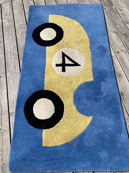 Jättefin barnmatta Kateha 80x160, blå med racerbil