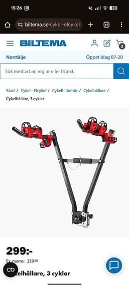 Cykelhållare, 3 cyklar