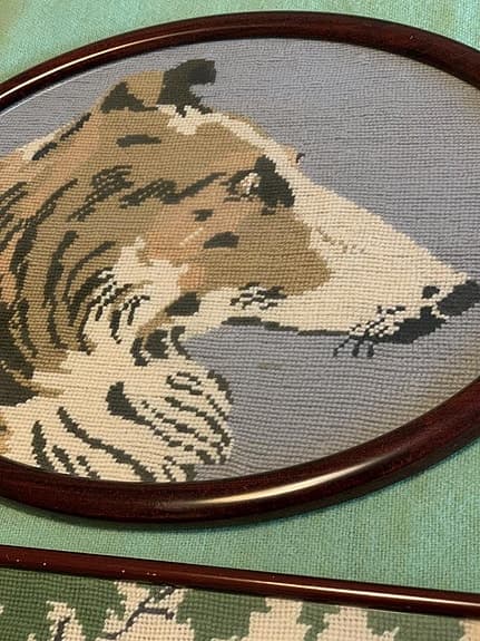 Retro 4 broderade tavlor från 40-talet