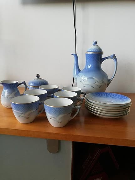 Kaffeservis Blå Måsen