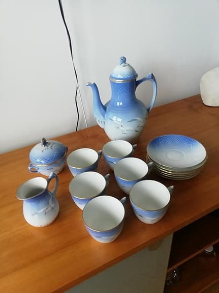 Kaffeservis Blå Måsen