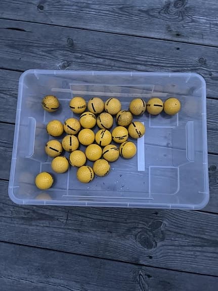 27 övningsbollar gula