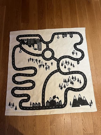 Bilmatta, lekmatta, barnmatta, bomullsmatta för barn