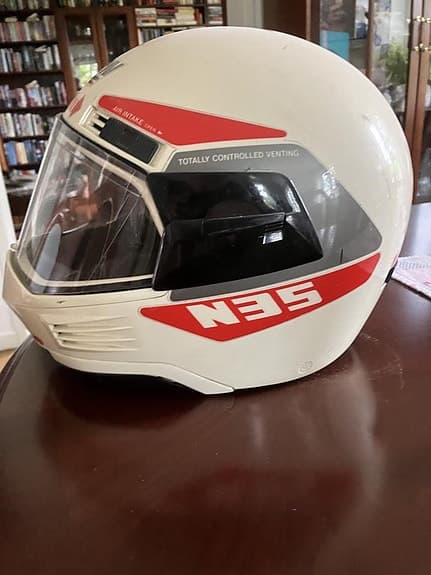 Nolan NES MC-hjälm vit röd