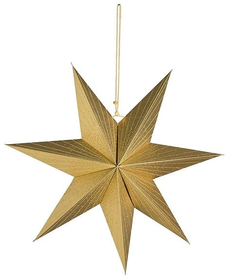 Adventsstjärna i guld med sladd - NY