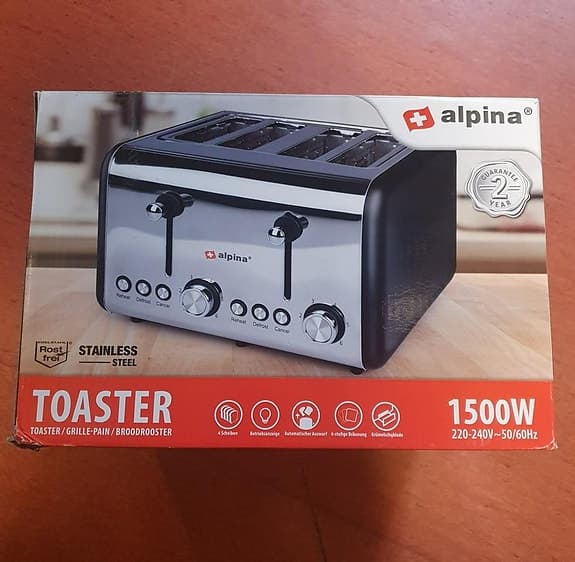 Brödrost 4 Skivor 230V 1500W - Alpina