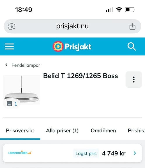 Taklampa Belid Boss T1269