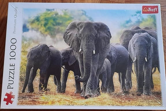NYTT pussel 1 000 bitar afrikanska elefanter från TREFL