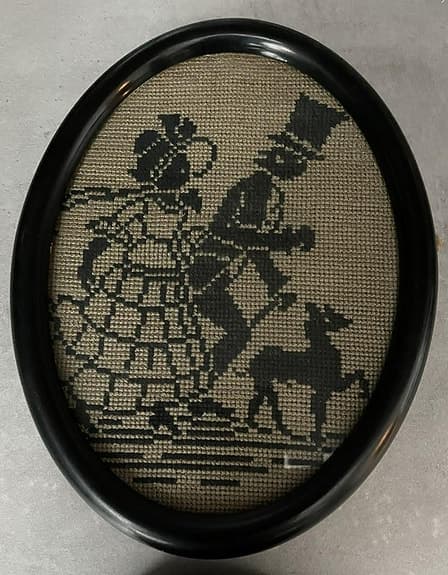 Tavlor broderade motiv gamla 2 st