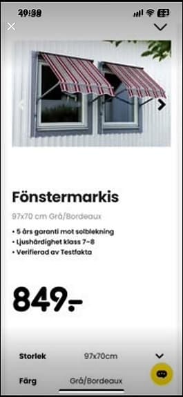 Fönster markiser