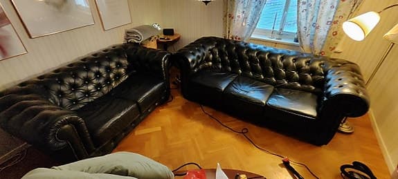 chesterfield soffgrupp i skinn