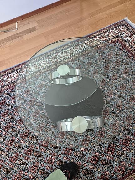 Soffbord i glas 80-134 cm