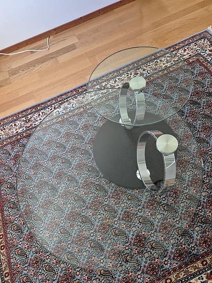 Soffbord i glas 80-134 cm