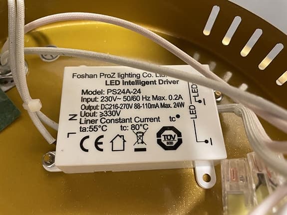 Globo LED 24W taklampa guldfärg