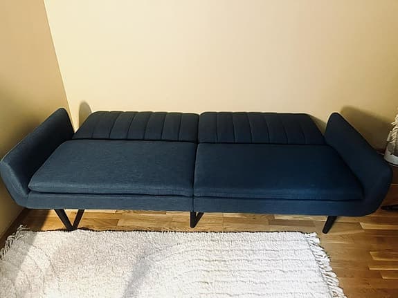Jysk bäddsoffa blå tyg